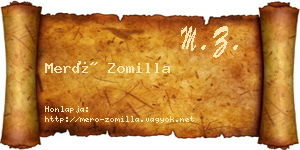 Merő Zomilla névjegykártya